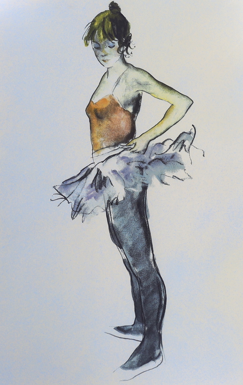 Donald Hamilton Fraser (Scottish 1929-2009), colour screenprint, Full length study of a ballerina, signed in pencil, limited edition 132/295, 74 x 49cm